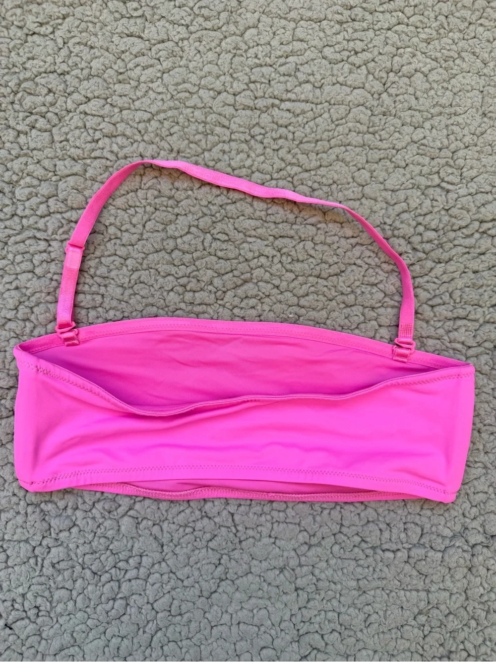 Skims Pink Bandeau Halter Swim Top